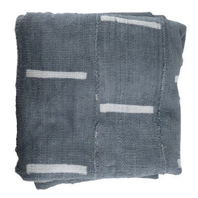 Grey Bogolan Mali Mud Cloth Minimalist Design African Cotton Handmade