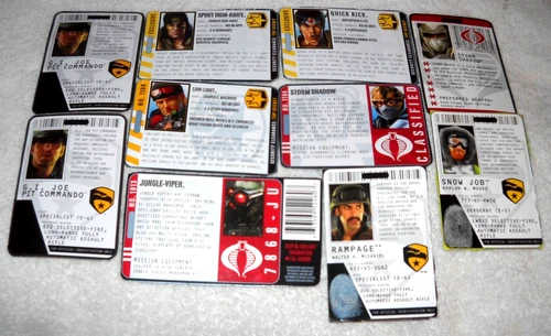 Lot #1 - Random Modern GI Joe and Cobra Character File Cards