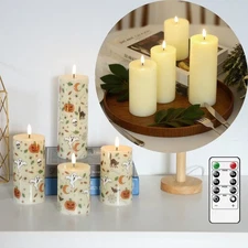 Ivory Flameless Candles with Remote, Battery Operated Flickering with Timer, ...