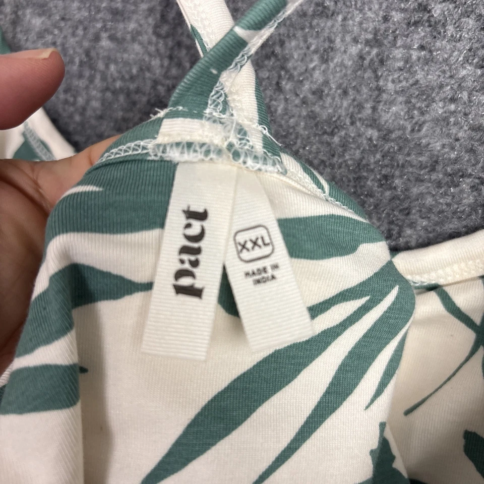 Pact Dress Womens Size XXL Green Floral Beach Tropical Stretch Vacation Organic - Image 3 of 4