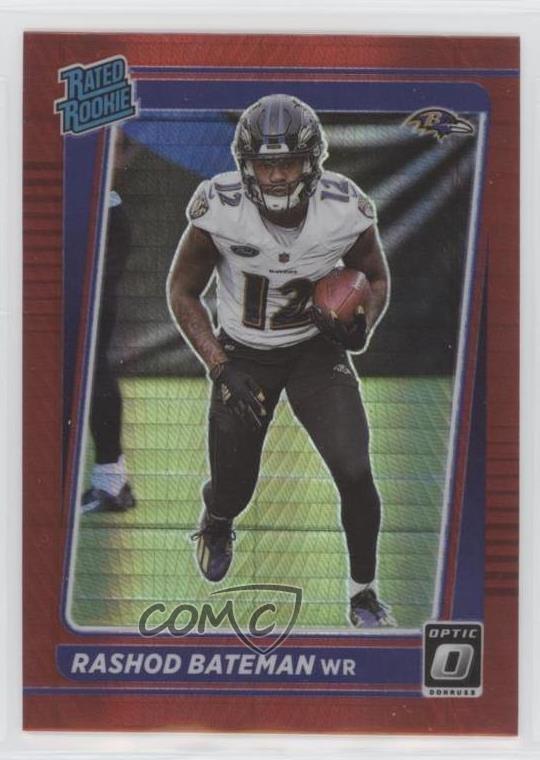 2021 Panini Donruss Optic Rated Red Hyper Prizm Rashod Bateman #210 Rookie RC