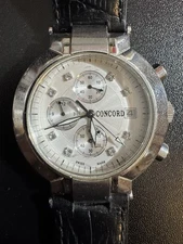 Concord La Scala Stainless Steel Watch White Guilloche Dial