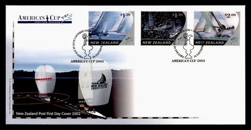 DR WHO 2003 NEW ZEALAND FDC AMERICAS CUP SAILING SHIP RACE COMBO $2 M72243