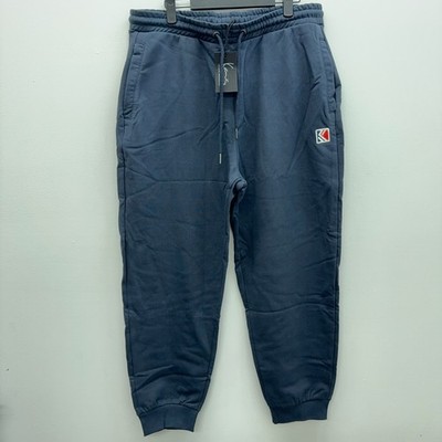 New Karl Kani Navy Blue Logo Patch Retro Sweatpants Men's Size Large