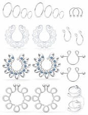 Fake Nipple Ring Stainless Steel Non-Piercing Nipple Rings Clip On Nipplerings