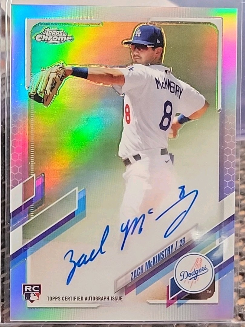 2021 Topps Chrome Rookie Autograph Zach McKinstry Refractor RC Auto /499 Dodgers