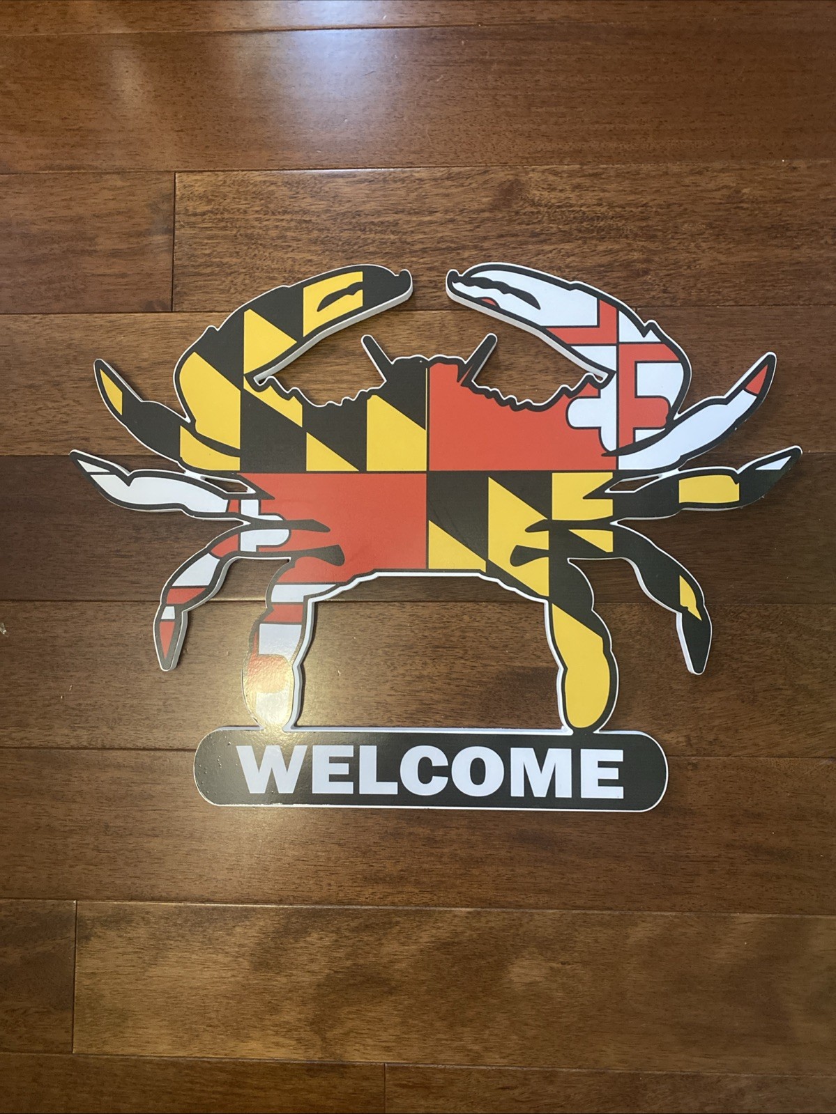 Maryland Flag Composite Wall Hung “Welcome” Crab