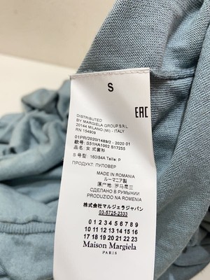 Maison Margiela◆半袖カットソー/S/シルク/BLU/S51HA1002 S17255 Maison Margiela Short Sleeve Cut And Sew/S/Silk/Blu