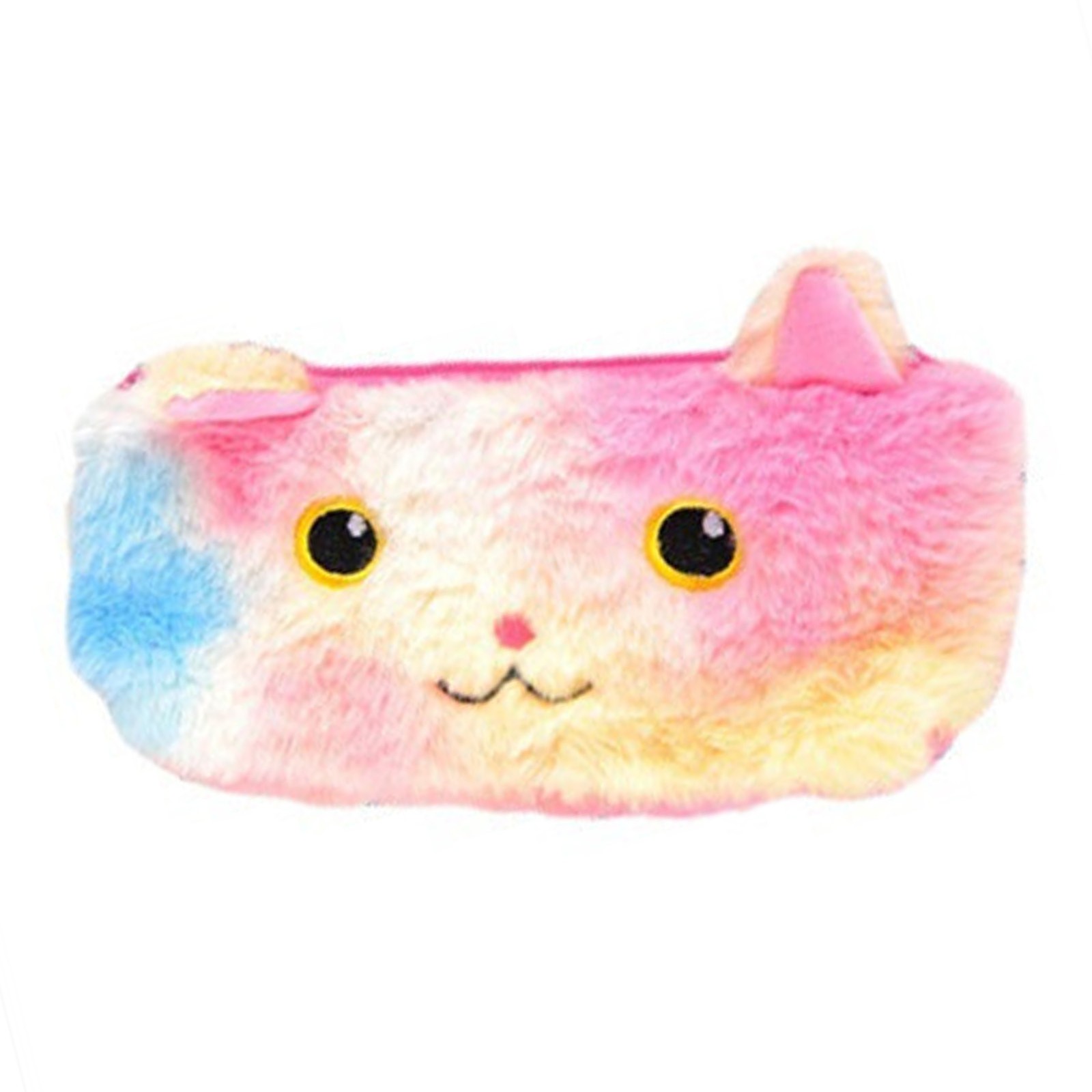 ✿ Plush Pencil Case Pouch Cute Cat Color High Capacity Kids Students H