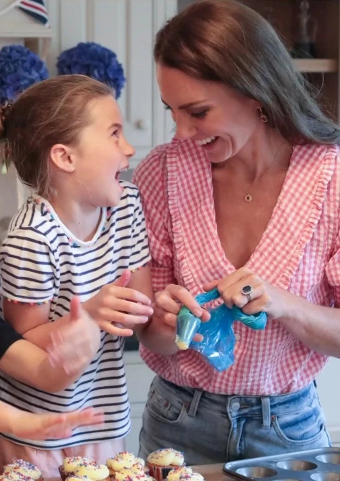 Brora Kate Middleton Cotton Gingham Chelsea Collar Blouse - Image 3 of 3