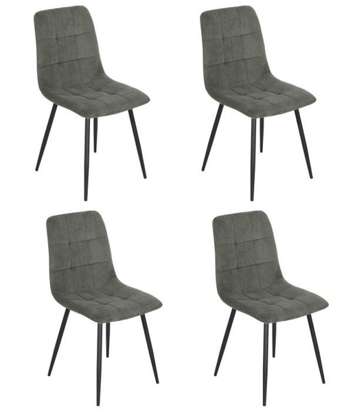Misty Esszimmerstuhl 4Er Set Gestell Metall Schwarz / GrüN Von Designlink-image