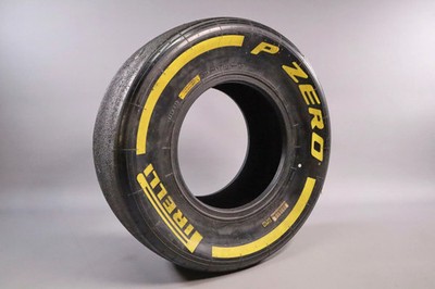PIRELLI PZero Formula 1 tire front axle yellow 245/660-13 decoration, used