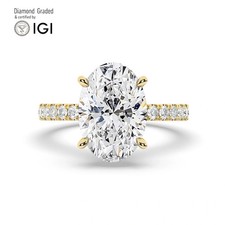 Oval Diamond Engagement Ring 14k Yellow Gold Labgrown 5.55 Ct Solitaire