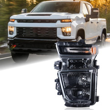 Headlight Fits 2020-2023 Chevy Silverado 2500HD 3500HD Custom/Lt/Work Truck L