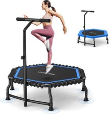 50'' Rebounder Trampoline with Bar 550LBS Fitness Trampoline with Bungee 550LBS