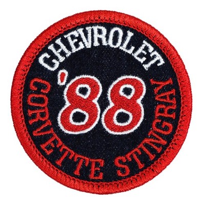 1988 Chevrolet Corvette Stingray Embroidered Patch Black/Red Iron-On Sew-On Hat