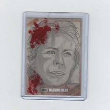 WALKING DEAD EVOLUTION CAROL PELETIER SKETCH CARD BY ARTIST DEAN DRUMMOND  1/1!