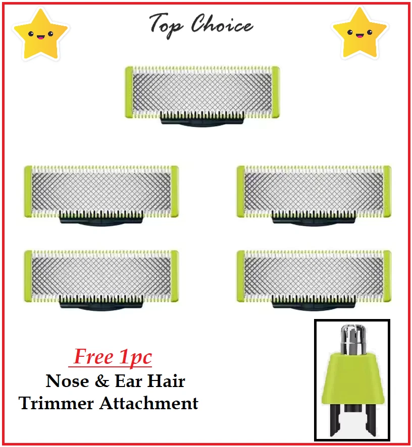 5× Replacement Blades for Philips One Blade QP2520/QP2630 Trimmer (1pc Free) 5+1