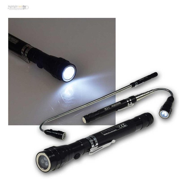 Teleskop Pick-Up Magnet Werkzeug Mit Led Beleuchtung & Schwanenhals, Magnetheber-image