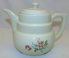 Drip-o-lator Ceramic Coffee Tea Pot Floral Enterprise Aluminum Co USA. VINTAGE
