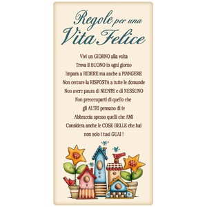 Tavola Country Xxl Regole Per Una Vita Felice Frasi Dediche Regalo Ebay