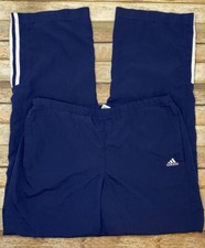 Adidas Womens Size XL Navy 3 Stripe Athletic Track Pants