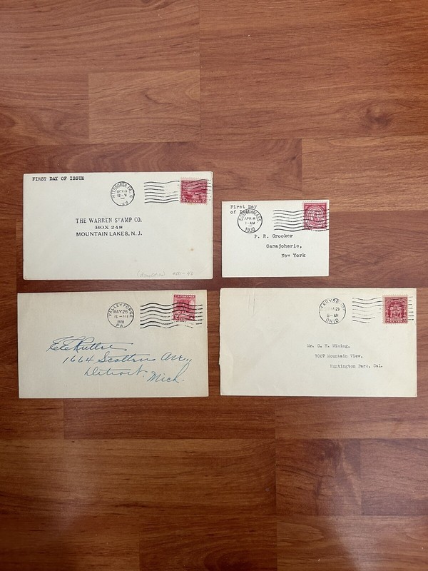 United States 1928 - 1930 First Day Of Issued In Lot Of 4 Different Covers.
