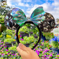 Loungefly Minnie Ears Clear Bow Headband Disney Parks Nightmare Before Christmas