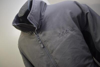 Cabelas Field Gear Fleece Jacket Gray Black Hiking Camp Full Zip Size Large