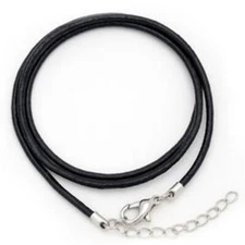 20" Black Leather Cord Necklace - 10 Pack