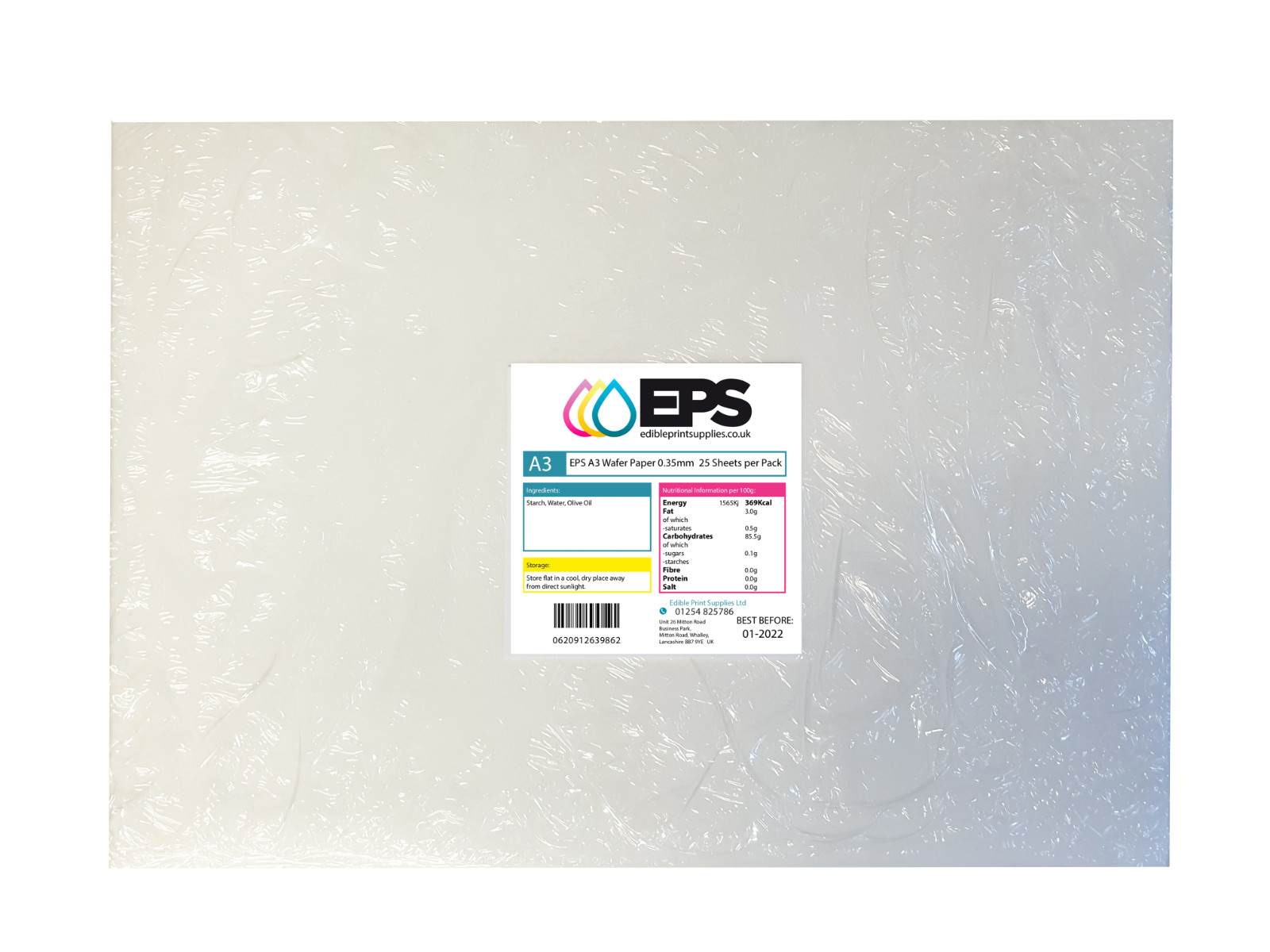 A3 Edible Wafer Rice Card (Double Thickness Paper) Pack White for Printing