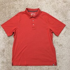Eddie Bauer Travex Polo Shirt Mens Large Orange Short Sleeve