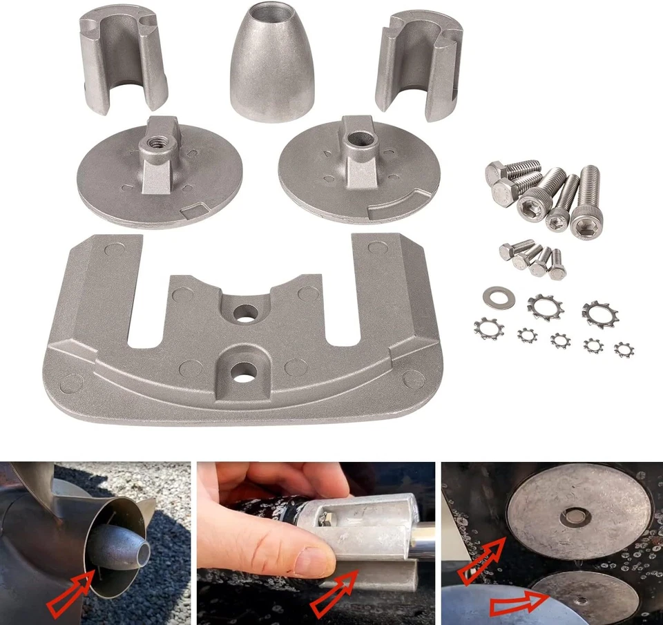 EM-AUTO CMBRAVO3KITA 888761Q02 888761Q04 Aluminum Anode Kit for 2004+ Mercury Bravo 3