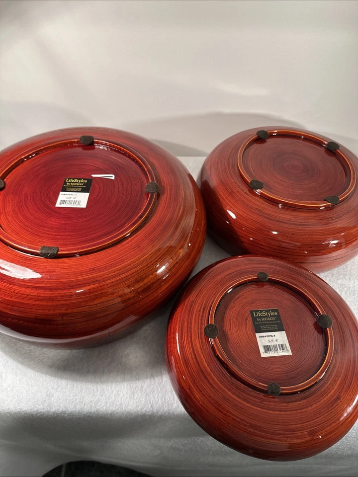 LifeStyles by Sixtrees 3 件套碗木质漆器手工制作 3 种尺寸 — 第 4/4 张图片