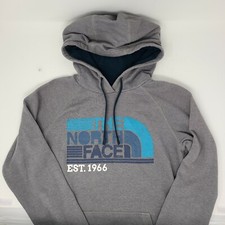 The North Face Women's Half Dome Logo Hoodie Sweatshirt Gray Blue Size Small EUC