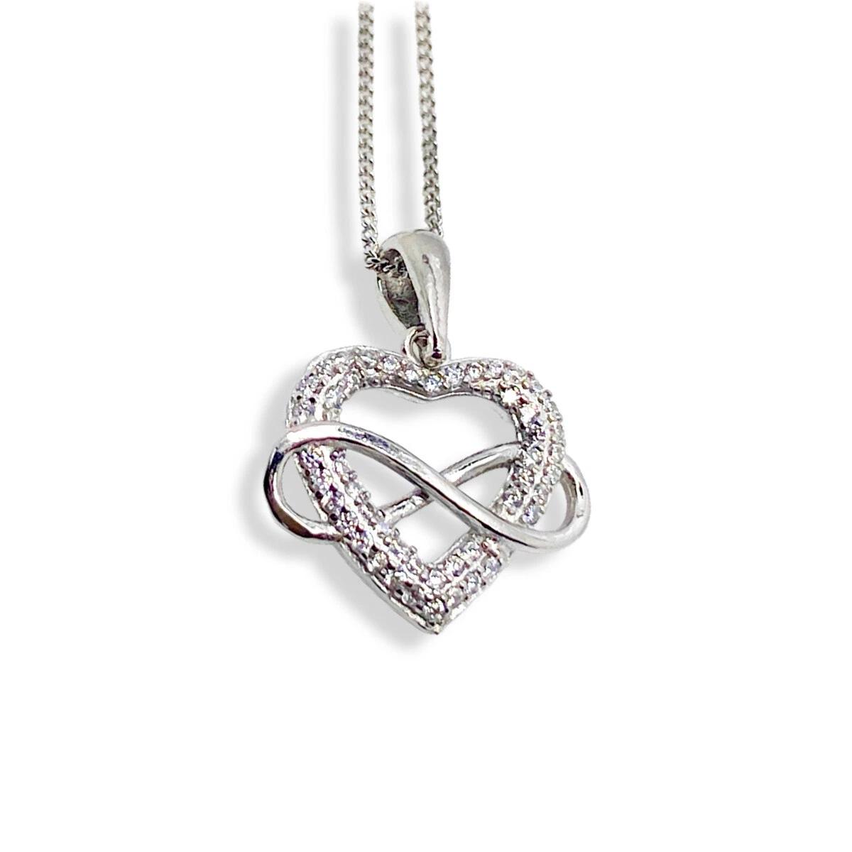 Infinity heart deals necklace white gold