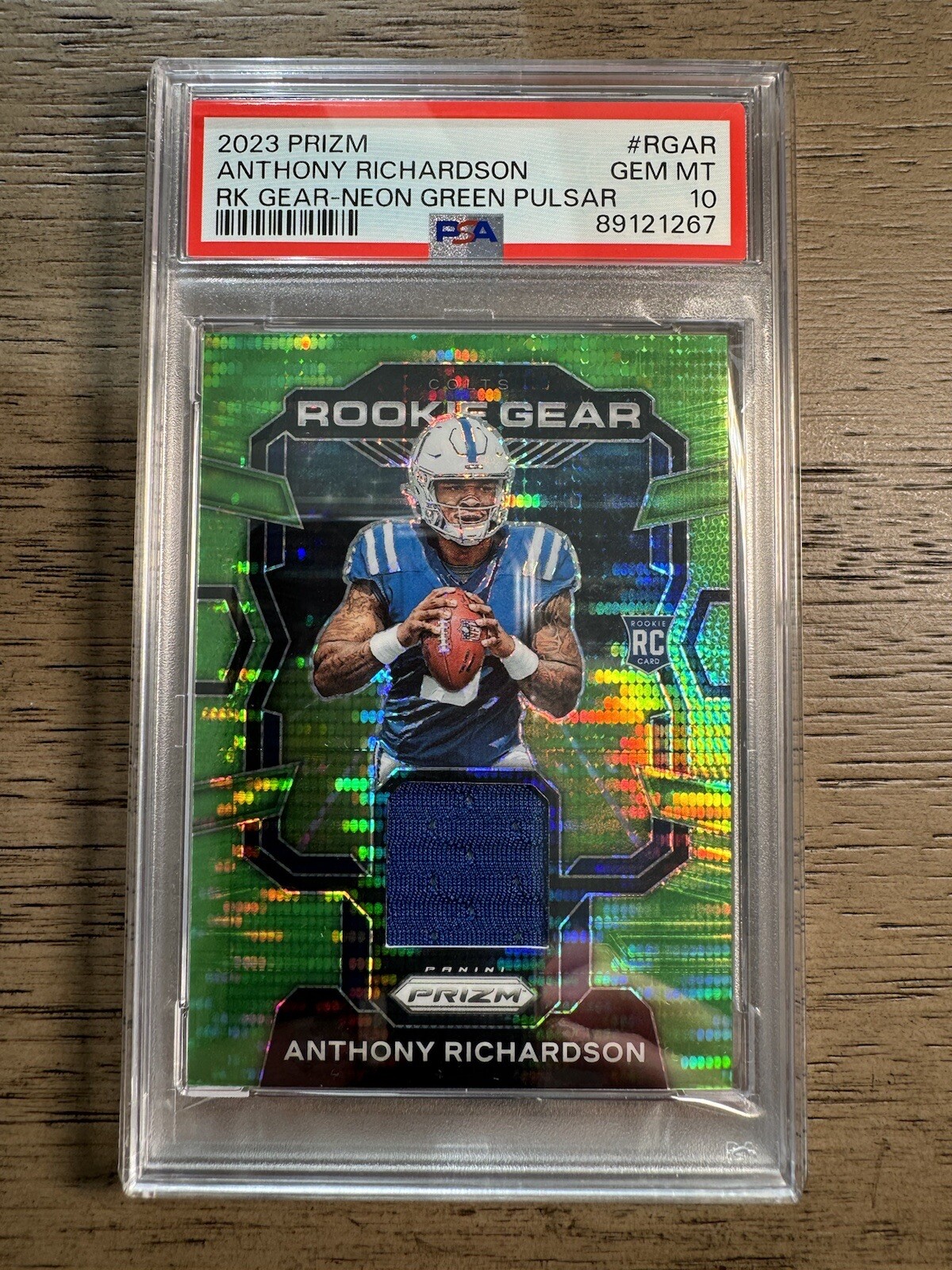 2023 Prizm Anthony Richardson Rookie Gear Neon Green Pulsar (RC) PSA 10
