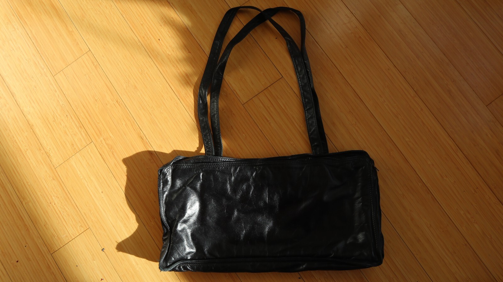 Vintage Retro Enny genuine leather women italian black shoulder handbag