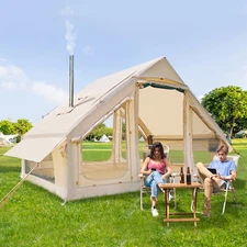 Docred 6Person Inflatable Tents for Camping Blow Up Tent w/ Hand Pump Stove Jack