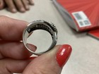 Beautiful Ladies Sterling Silver Genuine Black Diamond Belt Buckle Ring — photo 4