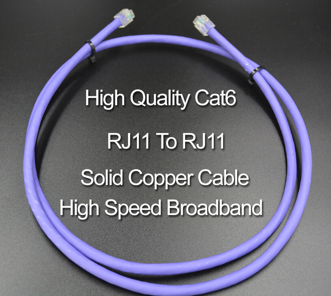 1.5M Cat6 Router cable BT Infinity VDSL RJ11 to RJ11 High speed Broadband Gaming