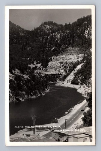 Feather River Highway RPPC Vintage Kalifornien Echt Foto Postkarte ~ 1950er