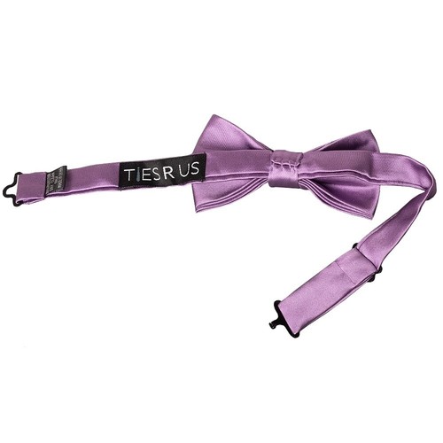 Plain Light Mauve Mens Bow Tie and Pocket Square Set Wedding Christening Formal - Picture 3 of 4