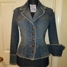 #374 Nwt Classique Premium Denim Fringe Jacket, Sp, Not Lined, $200 Obo