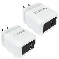 2x 18W Fast Charger QC3.0 USB Wall Charger Adapter US Plug For iPhone Samsung LG