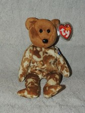 * Original Ty Beanie Baby HERO Milit&auml;r UK links Teddyb&auml;r mit Tag Vitrinenst&uuml;ck