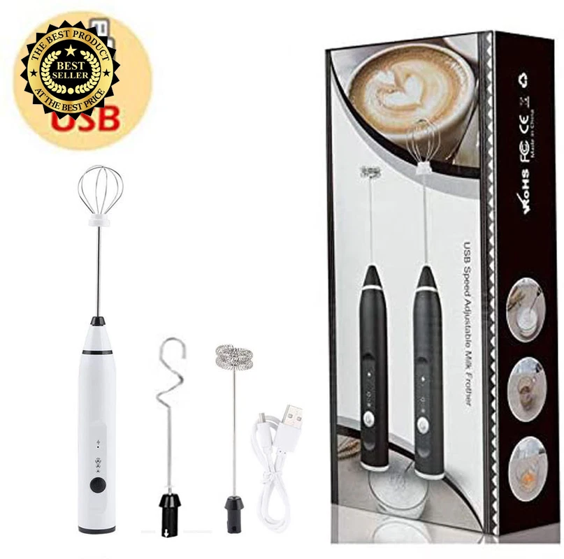 Milk Frother Electric Egg Beater USB Charging Mixer for Coffee Drink Portable