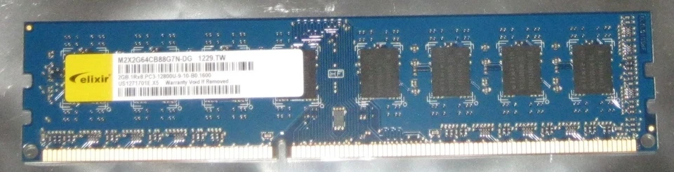 2GB ELIXIR DDR3 RAM 1600MHz PC3-12800U DIMM 240-pol. CL9 M2X2G64CB88G7N-DG XMP