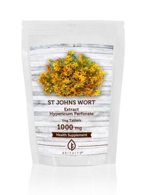 St Johns Wort x90 1000mg Extrakt Tabletten BritVits