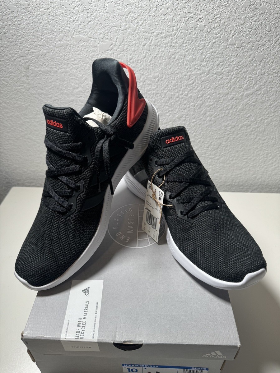 Adidas Lite Racer BYD 2.0 Black Vivid Red Men's 10 | eBay